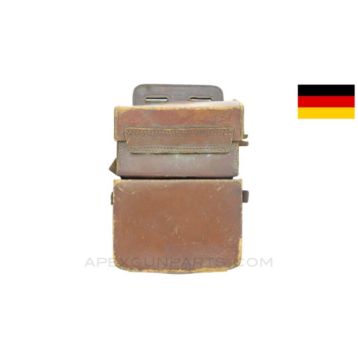 German WW2 Mounted Cavalry Medical Pouch, Leather, Waffen Marked *Good*