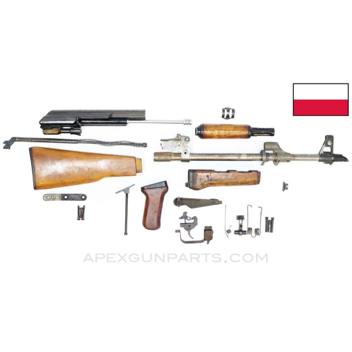 Polish KBK Milled AK-47 Project Parts Kit w/ US Made Populated Barrel, 16", Wood Furniture, 7.62x39 *Fair* 