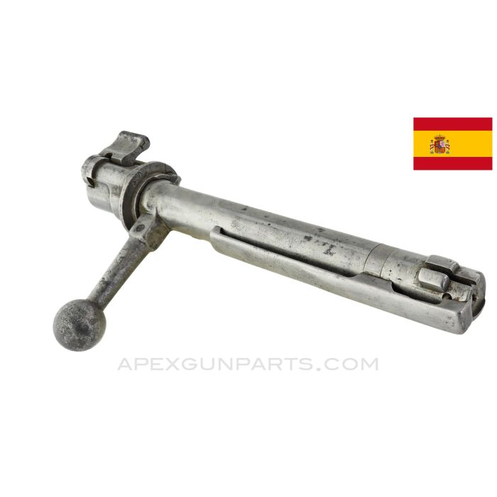 Spanish M43/M44 Mauser Bolt Assembly, Complete, In The White, 7.92x57 *Good*