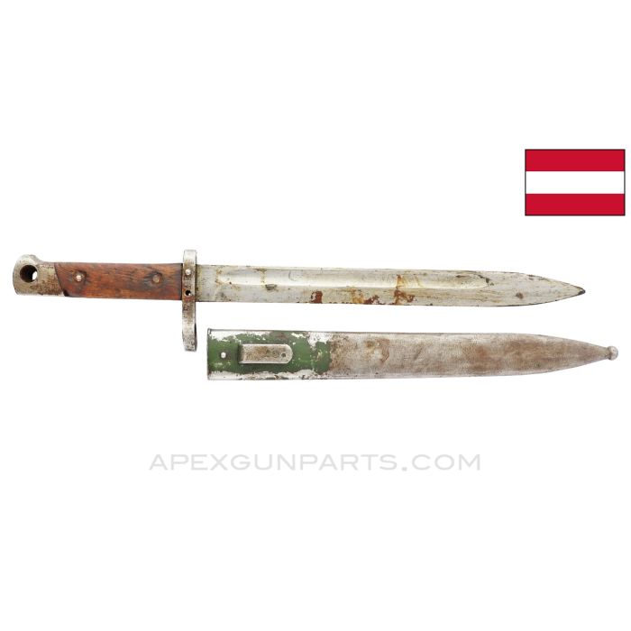 Steyr M95 Mannlicher Bayonet and Scabbard, No Catch *Fair* 