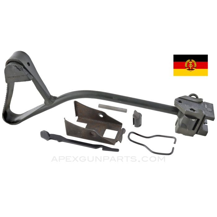 East German AK Side Folding Stock and Rear Trunnion, With Latching Hardware *Good / Used* 