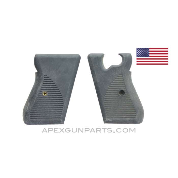 CZ-50 / CZ-70 Grip Set, Black Plastic, Ribbed, U.S. Made, *NOS*
