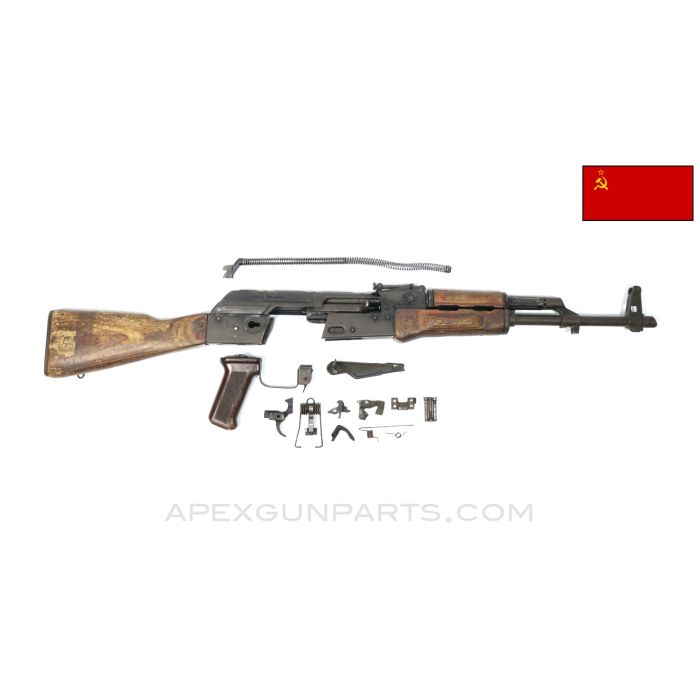 Russian AKM Parts Kit, 1974 Dated, w/ Populated Barrel Assembly, 16.25", Scrubbed Arsenal Marking, Non Matching, 7.62x39 *Good* 