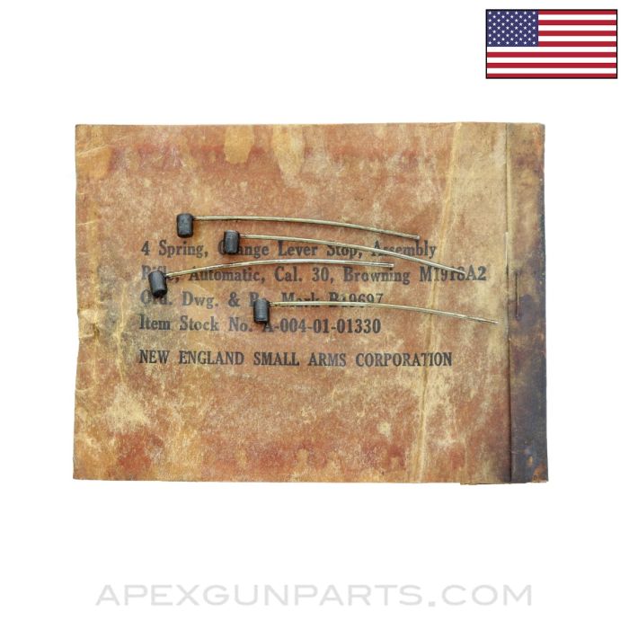 1918A2 BAR Change Lever Stop Spring Assembly, Set of 4, New England Small Arms MFG. *NIW*
