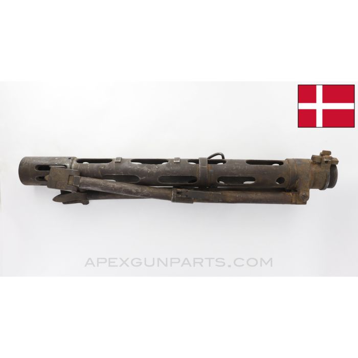 Madsen LMG Medium Length Barrel Shroud Assembly, w/ Incomplete / Bent Bipod Assembly, No Sight Protector *Fair* 
