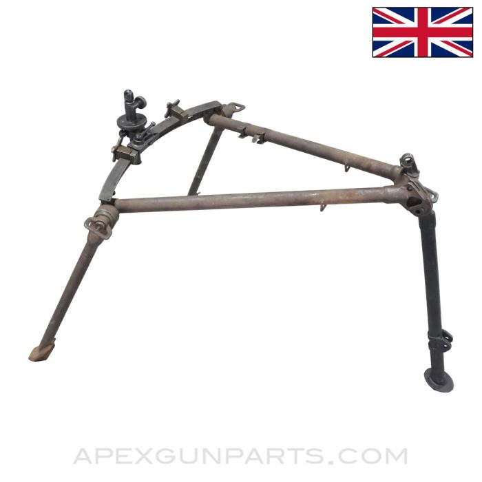 Bren MK1 Tripod, w/ Early Buttstock Handle Retainer, Adjustable MK2 Style Front Leg, WW2 Dates *Good* 