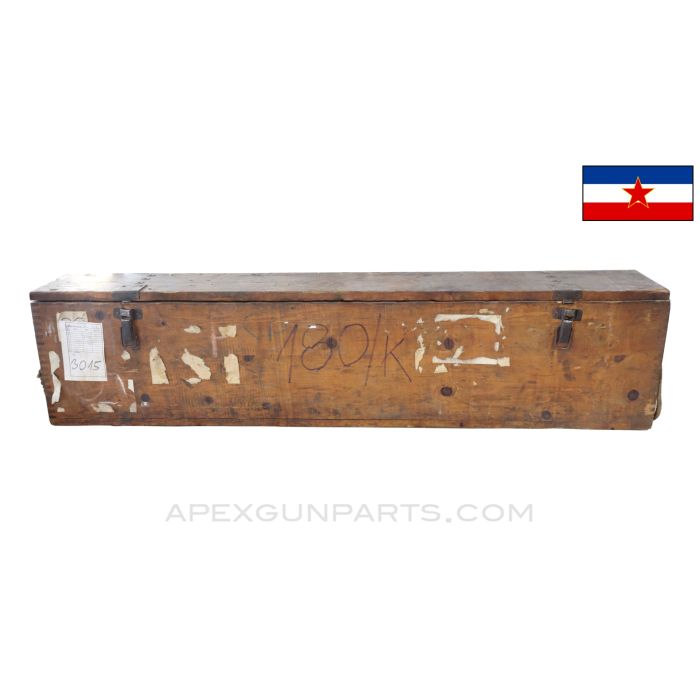 Yugoslavian M37 "Zbrojevka" ZB30J Machine Gun Transit Chest, Wood *Good* 