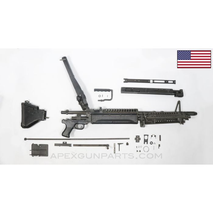 M60 Belt-Fed Light Machine Gun Parts Kit, w/ LIVE Barrel Assembly, 21.75", 7.62 NATO/.308 *Very Good* 