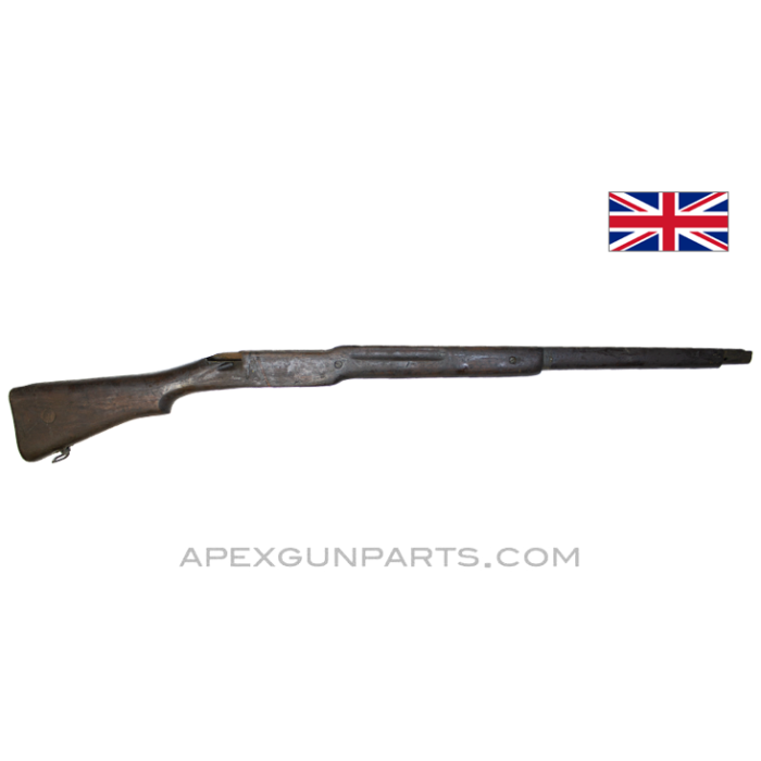 P14 Enfield Rifle Stock, 42", Partially Stripped, w/ Buttplate, No Volley Sight Cut, Wood *Good* 