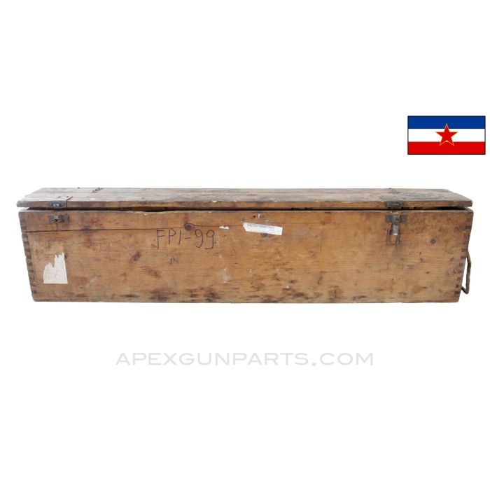 Yugoslavian M37 "Zbrojevka" ZB30J Machine Gun Transit Chest, Wood, *Fair* 