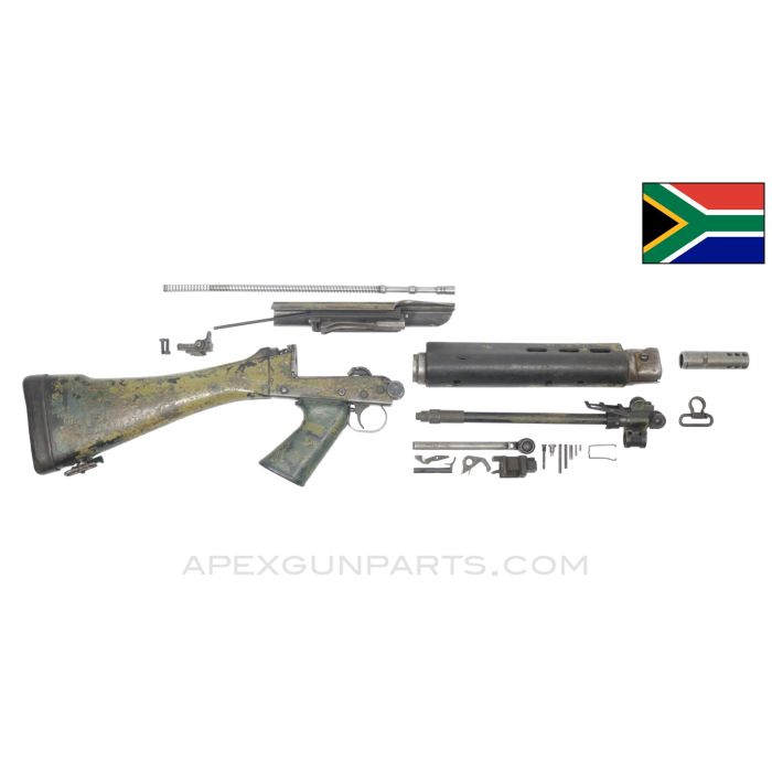 Rhodesian FAL Rifle Parts Kit, w/ Polymer Stock, Grip & Handguard, Camo Painted, 7.62x51 NATO *Good* 