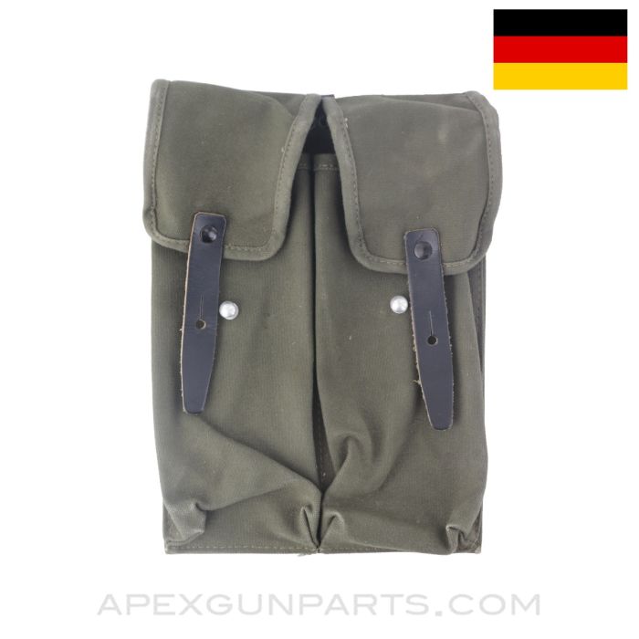 German HK33 40rd Magazine Pouch, 2 Cell, Canvas, *Excellent*