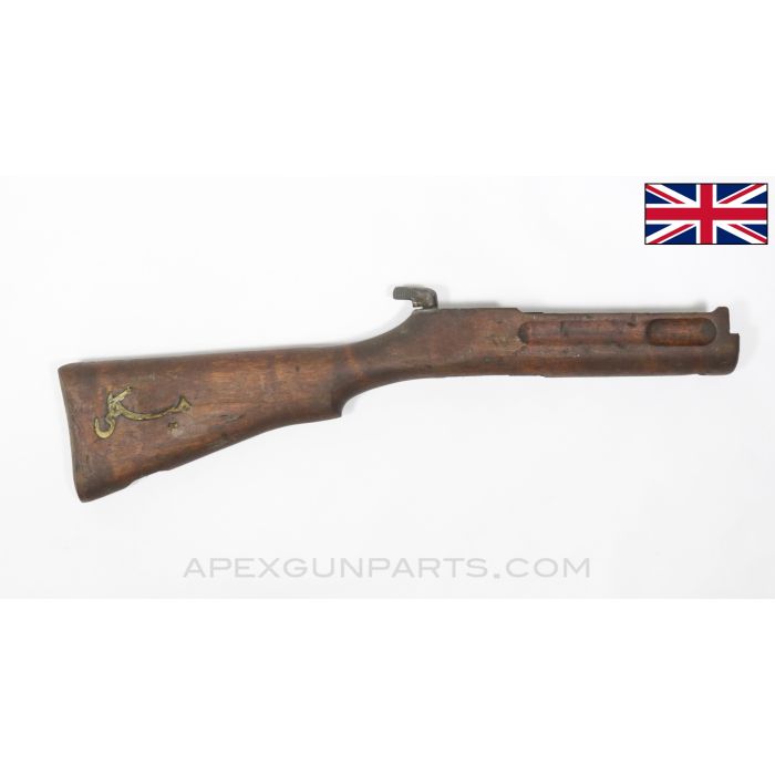British Lanchester SMG Project Stock, 22.5", Stripped w/ Takedown Lever Assembly, Egyptian Cutaway Trainer Marked *Fair* 