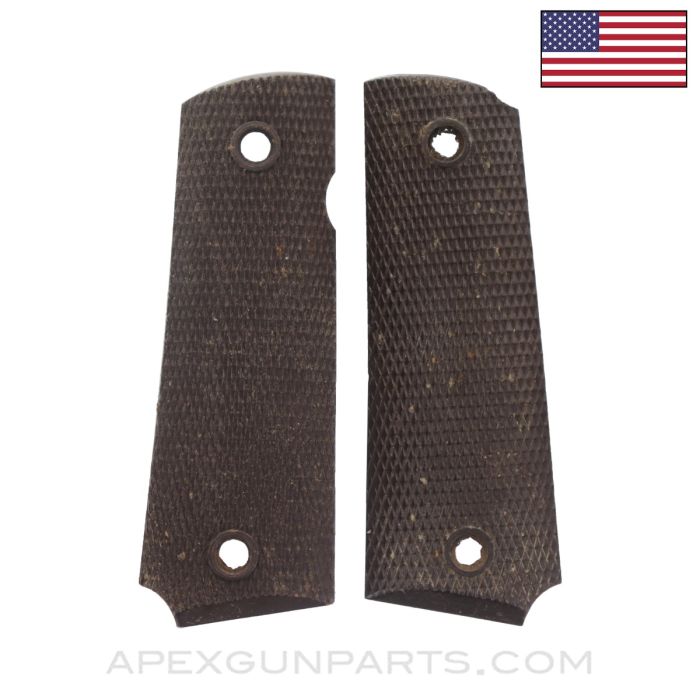 USGI 1911 Grip Set, Brown Plastic *Good*