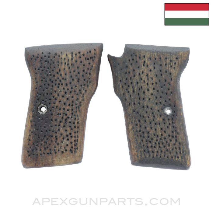 Hungarian FEG 37 Pistol Grip Set, Wood, Custom Pattern, 7.65mm *Good*