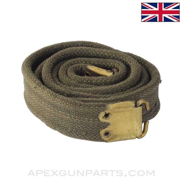 British L1A1 Sling, Canvas w/ Brass Hardware, Green *Good*