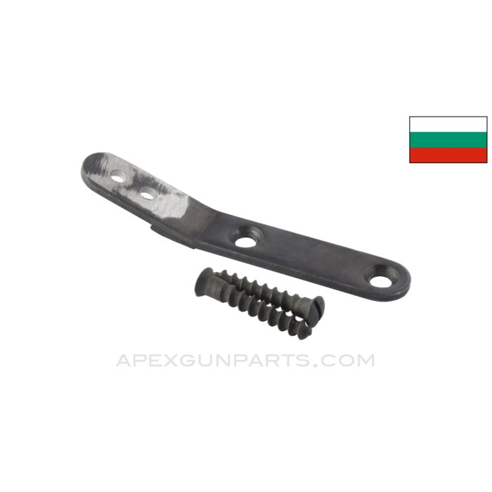 Bulgarian AK-47 Milled Buttstock Lower Tang, w/ Mount Screws, *Good*