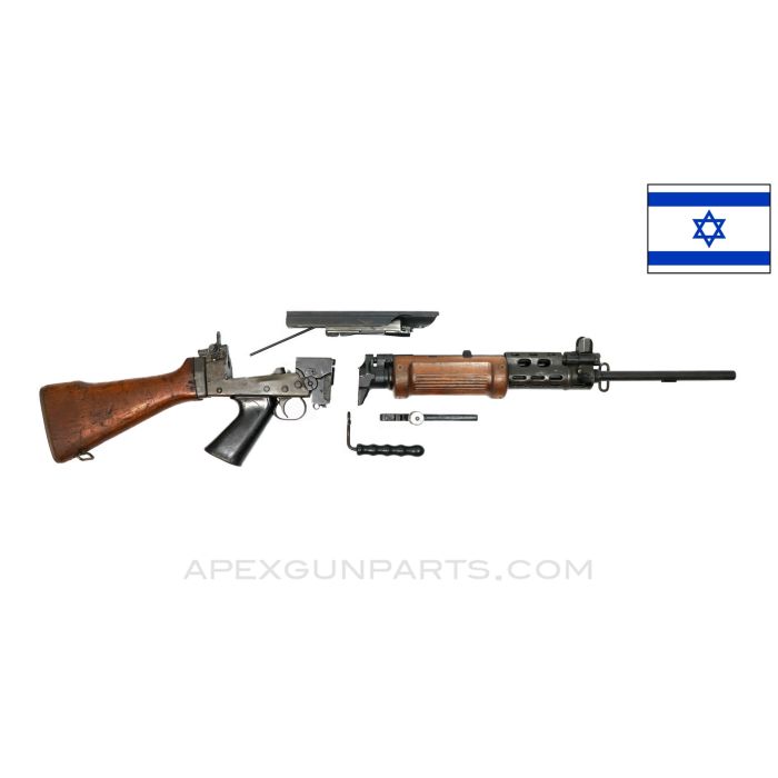 Israeli FAL Light Rifle Parts Kit, w/ Populated 21" Barrel Assembly, Wood Stock & Handguard, 7.62x51 NATO *Good* 