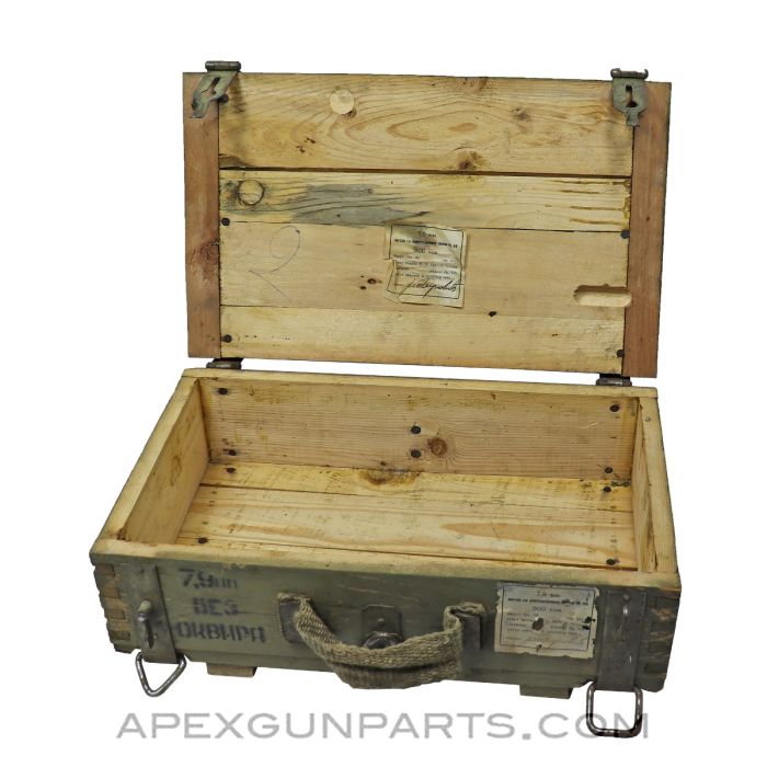Yugoslavian 8mm Ammunition storage crate, EMPTY, Green Painted