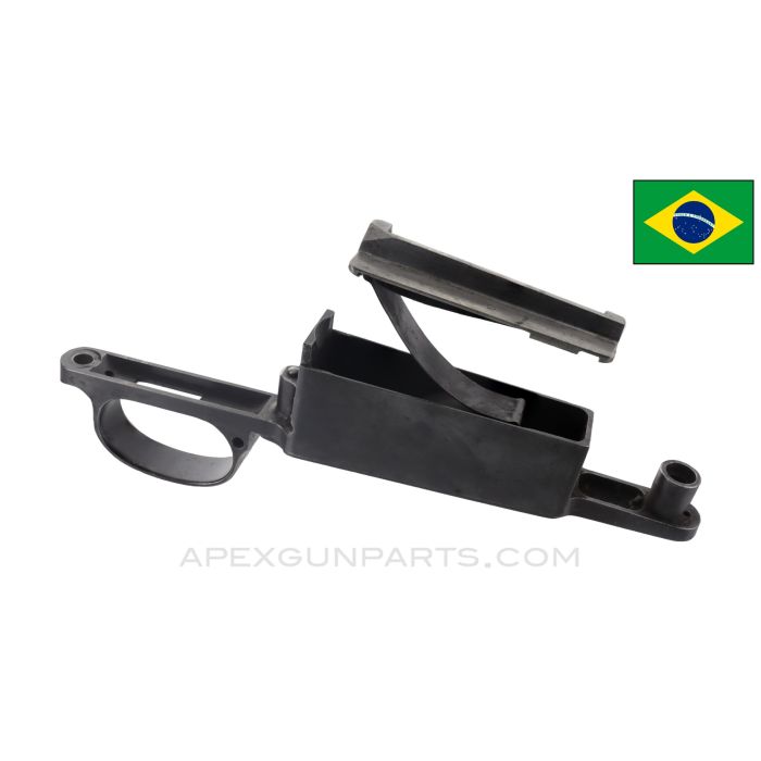 Brazilian Model 1908 Mauser Trigger Guard Assembly, Complete, w/ Parade Loop Hole, Milled, *Good*