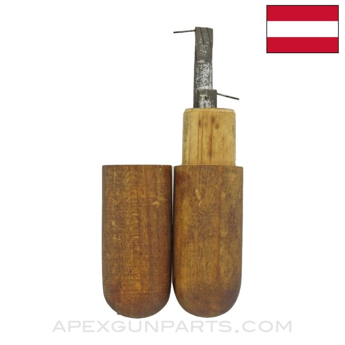 Schwarzlose M1907 / 12 Oil Reservoir Port Cleaning Tool Set w / Cracked Wood Container *Fair*  