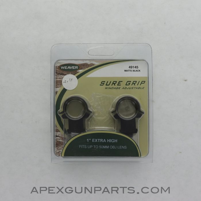 Weaver Scope Mount, Extra-High, Sure Grip, 1" *NEW*