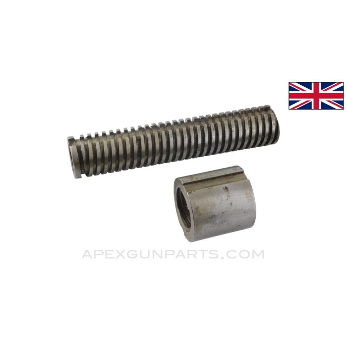 Vickers MG Tripod Outer Elevating Screw, w/ Elevating Nut *Good* 