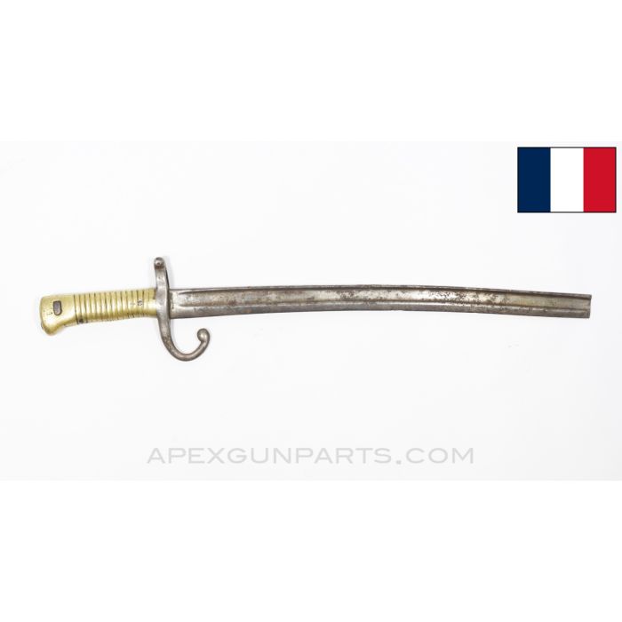 Brazilian Comblain Rifle Tersen M1867 Sword Bayonet, Blade Length Modified to 16", No Scabbard, Belgian MFG *Fair* 