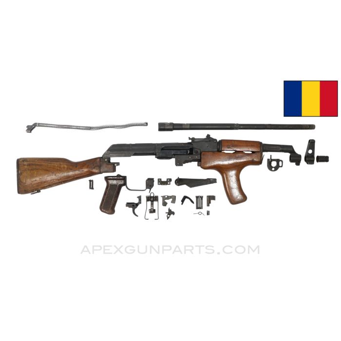Romanian Carfil Arsenal M63 AKM Fixed Stock Parts Kit, w/ Wood Foregrip & Original 16.25" Barrel, 2 Matching Parts, 7.62x39 *Good*  