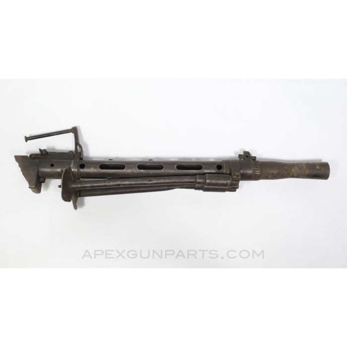 Madsen LMG Short Barrel Shroud Assembly, w/ Bipod & Front Receiver Stub, Late Chilean *Fair* 