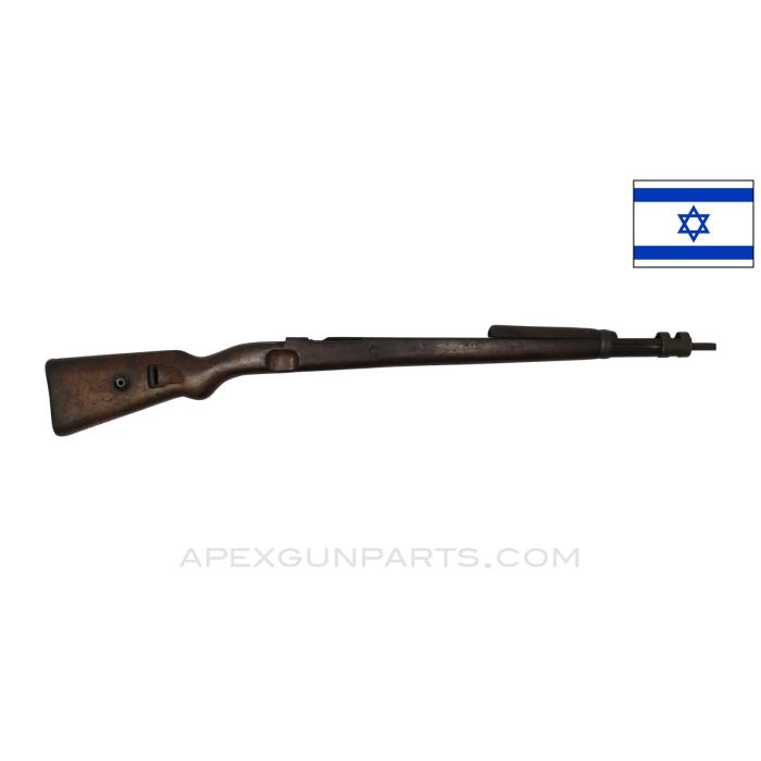 Israeli K98k Mauser Stock Assembly, 38", Wood, w/ Hand Guard & Metal Fittings, Early Waffen Marked, *Good*