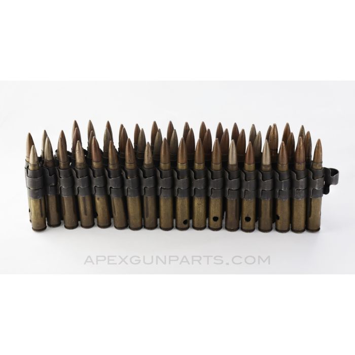 30-06 (Machine Gun) Dummy Cartridges in Browning Link Belt, 50 Rounds, Brass *Good* 