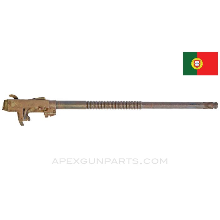 Madsen LMG Barrel, 23.25", w/ Barrel Extension Assembly and Bolt, Late w/ Half length Cooling Fins, Portuguese, 7.92x57 *Fair*  