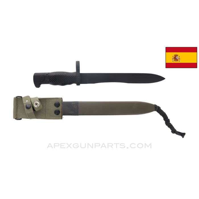 CETME Model C Rifle Bayonet, fits FR-7 / FR-8 Mauser Rifles, w/ Scabbard, *Very Good*