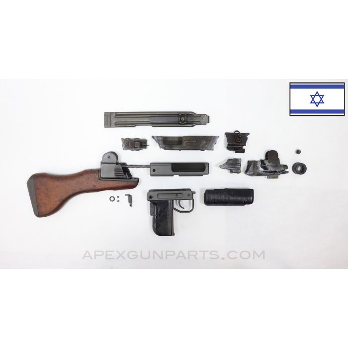 UZI Parts Kit, Fixed Wood Stock, w/ Cut Receiver, 9x19, *Good* 