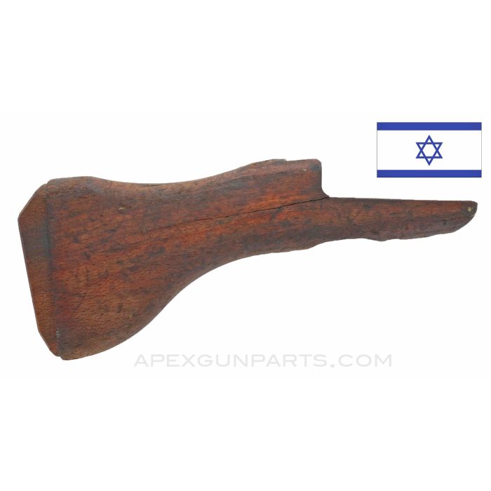 UZI Wood Buttstock, Stripped, Type 4, Quick Detach, Cracked, *As-Is*