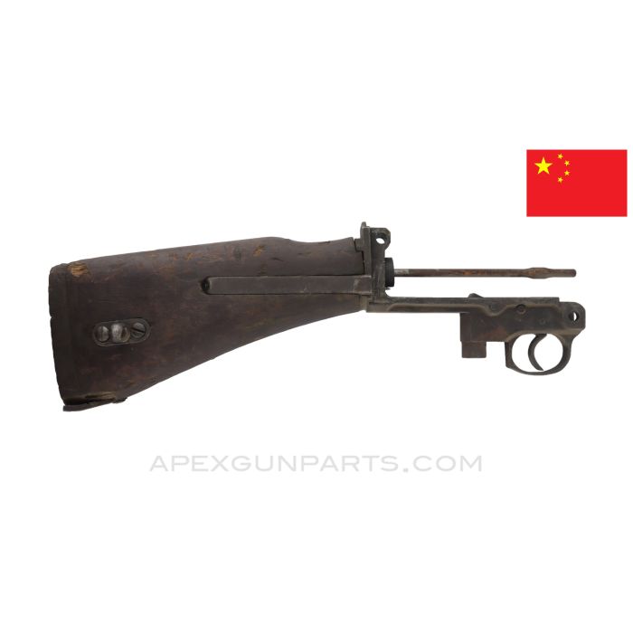 Chinese ZB30 Lower Assembly, w/ Wood Buttstock, City Armed Department Inspection Marked *Poor*