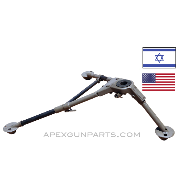 WWII Browning .30 Cal. M2 Tripod, Israeli Issue, Tan Paint, Date Marked, *Good*