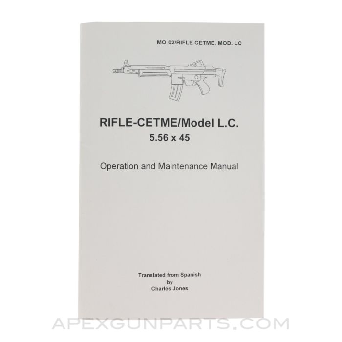 CETME Model  LC short barreled rifle with collapsible stock, 5.56x45 Operation & Maintenance Manual, English Translation *NEW*