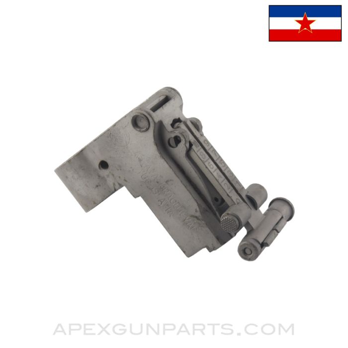 Yugoslavian M72 Rear Sight Block Assembly w/ Adjustable Sight, Sand Blasted, *Good*