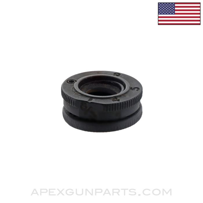 M16A2 Rear Sight Adjustment Drum, Complete w/ Locator Pin, Refinished, *Very Good*