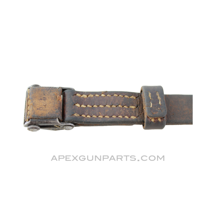 MP 40 Sling, Brown Leather w/Keeper & Button, WWII, *Good*