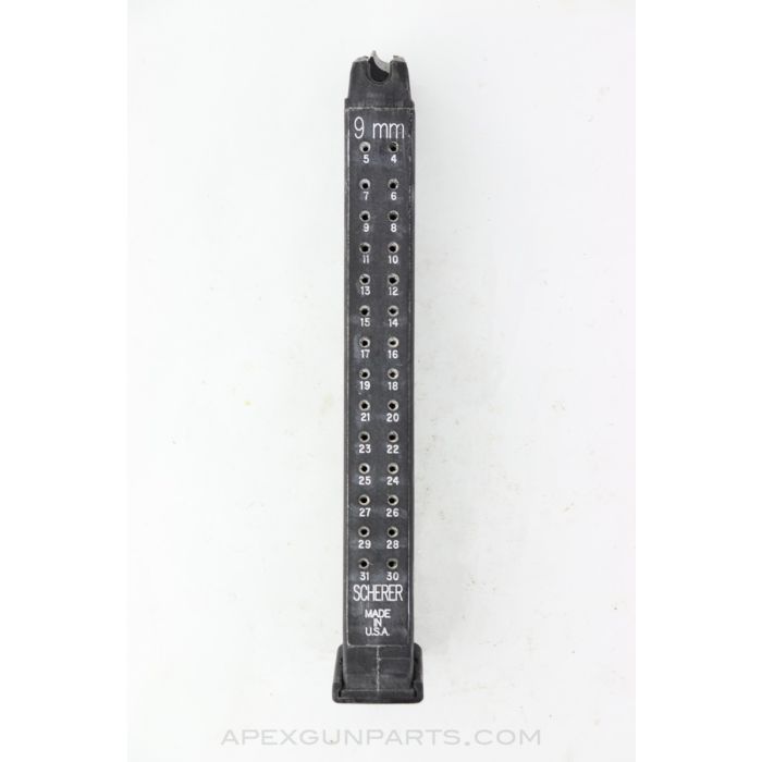 Scherer Manufactured Glock 19 Gen1 Magazine, 31rd, 9mm *Good*