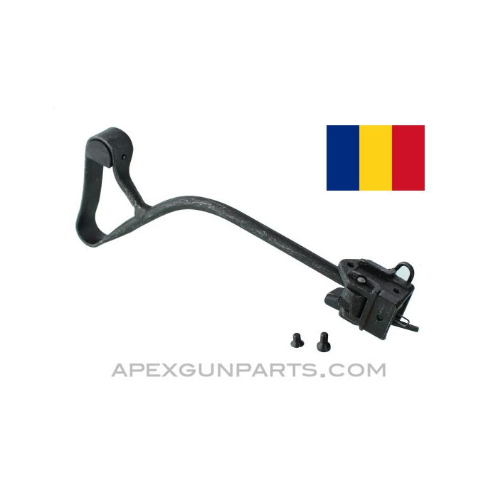 Romanian AKM Side Folding Stock Assembly w/ Screws, Lever Type, Blued, 7.62x39, *Good*