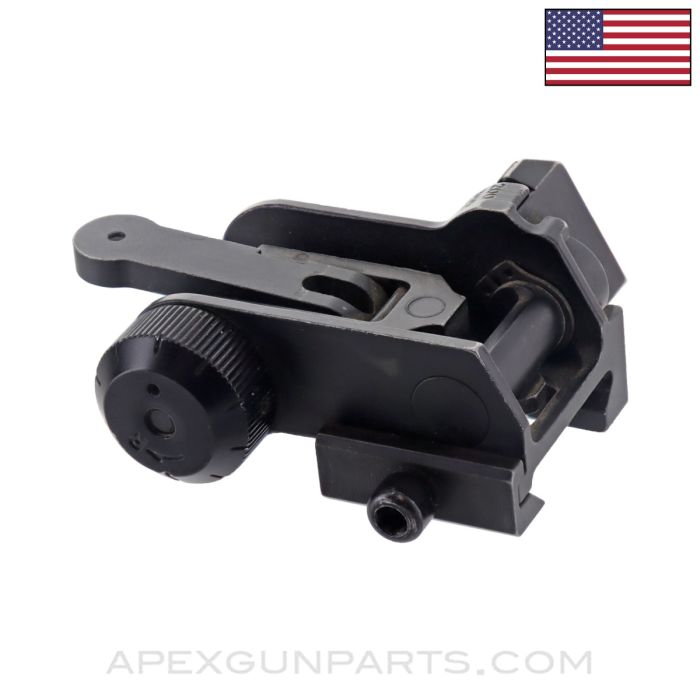 AR-15 / M16A4 / M4 Carbine USGI Backup Flip Up Sight, Picatinny Mounted *Good* 