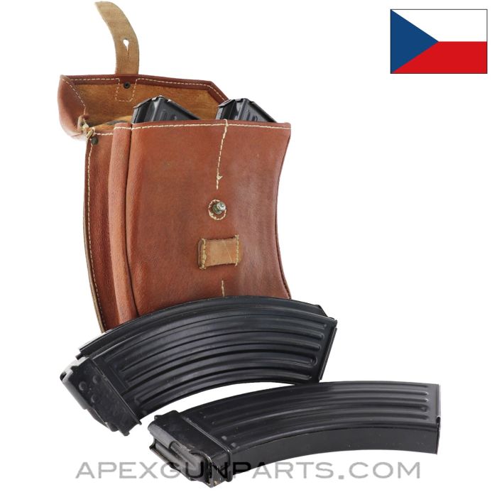 VZ-58 30Rd Magazines, Four, w/ Leather Pouch, 7.62X39 *Excellent* 