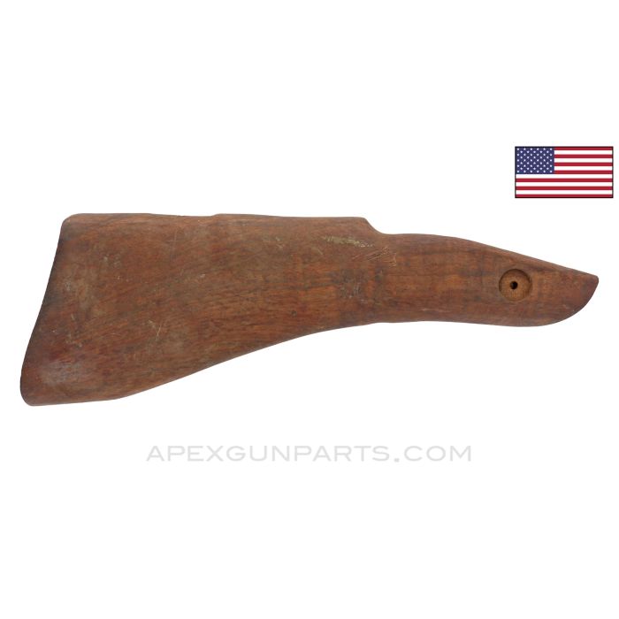 Thompson M1928A1 Buttstock, Wood, No Parts Fitted, w/ Reinforcement Screw Hole, Modified Top Sling Swivel Point *Very Good* 