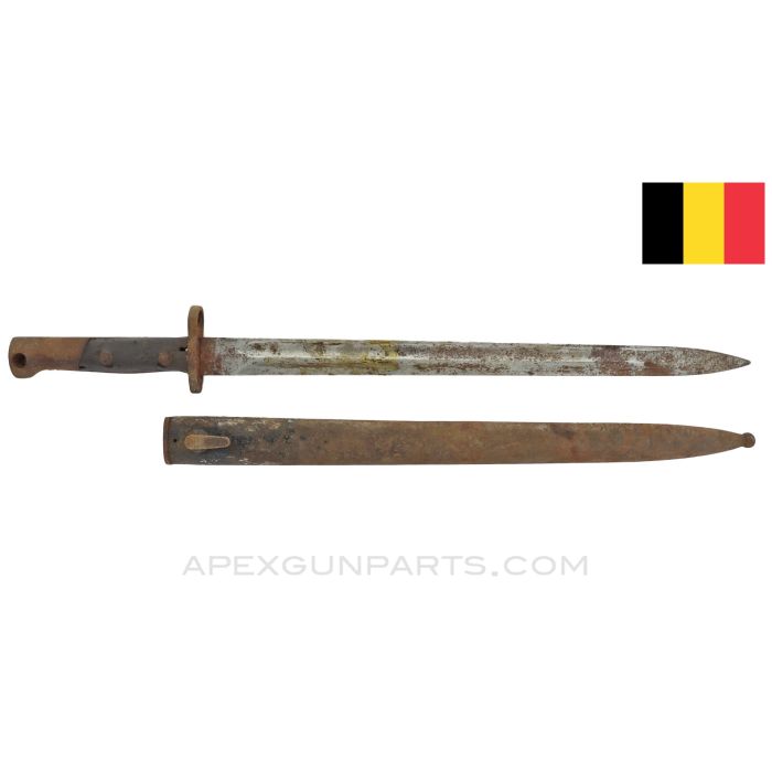 FN Model 24 Bayonet and Scabbard, Chipped / Dented *Poor*