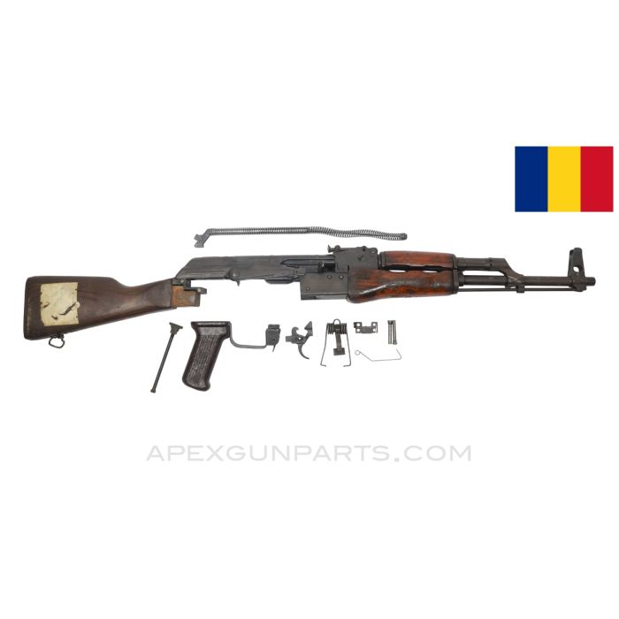 Romanian SAR-1 Parts Kit, w/ Populated 16" CHF Chrome Lined Barrel Assembly, Laminated Wood Butt Stock, Solid Wood Hand Guard, 7.62x39 *Fair*