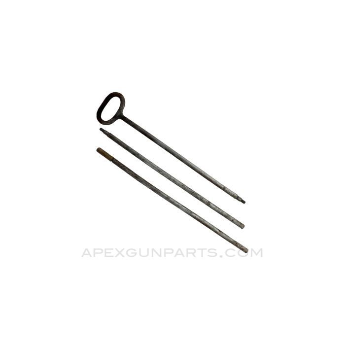 Hotchkiss M1929 / Mle1930 Heavy Machine Gun Cleaning Rod Assembly, 3 Piece, w / Thread Adapter Cap *Good* 